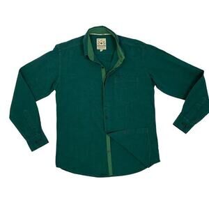 Button Up Mens Large Teal Long Sleeve Shirt Modern‎ Heritage Japandi Gorpcore